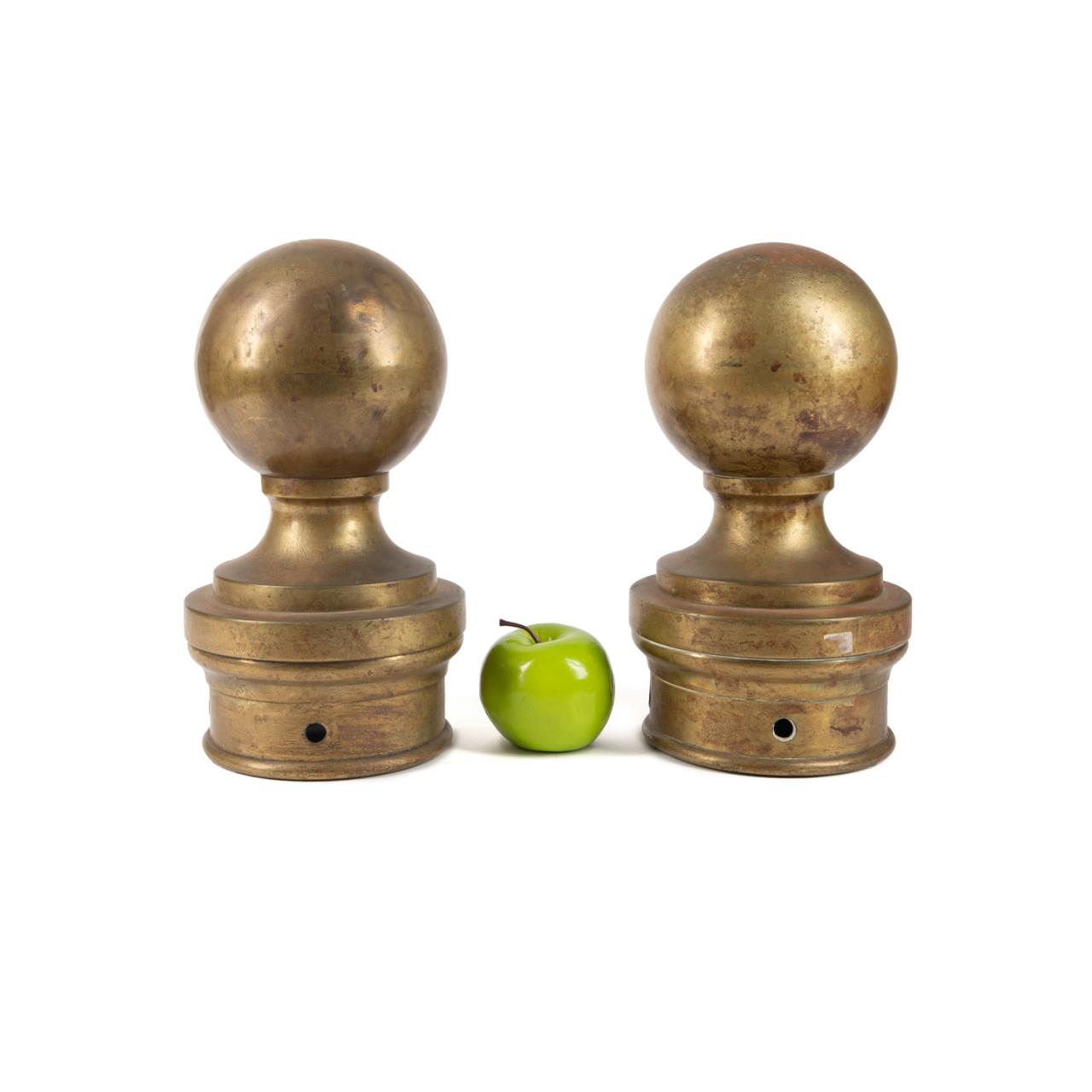 PAIR EUROPEAN HORSE STALL BRASS