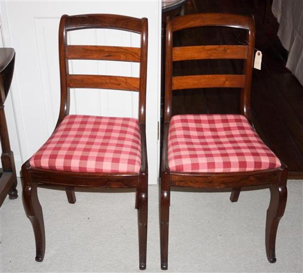 PAIR EUROPEAN MAHOGANY SIDE