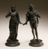 Pair European spelter sculptur