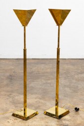 PAIR, EXTENDABLE BRASS TORCHIE