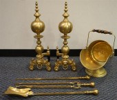 PAIR FEDERAL STYLE BRASS ANDIR