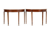PAIR, FEDERAL STYLE INLAID DEM