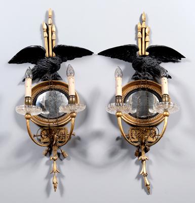 Pair Federal style sconces: each
