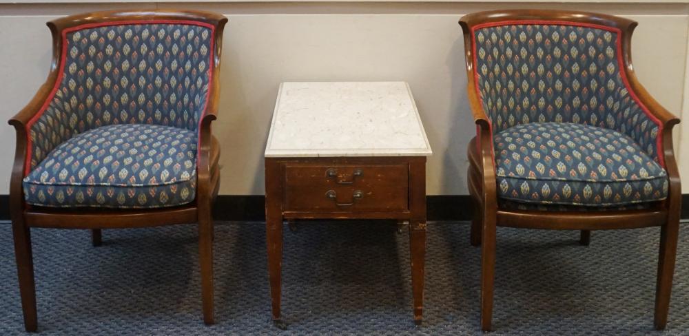 PAIR FEDERAL STYLE UPHOLSTERED SEAT