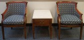PAIR FEDERAL STYLE UPHOLSTERED