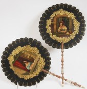 PAIR FINE HAND FANS - Fine Mat