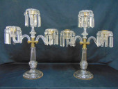 PAIR FINE QUALITY CRYSTAL CAND