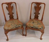 PAIR FINE QUEEN ANNE CHAIRSPai