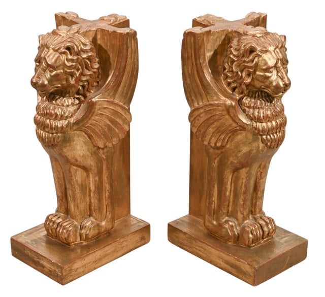 PAIR FIRENZE ITALIAN WINGED LION