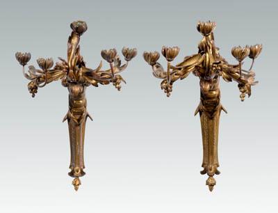 Pair five-cup bronze dor&eacute;
