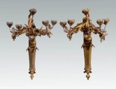 Pair five-cup bronze dor&eacut