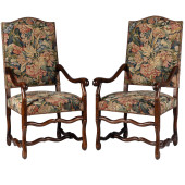 PAIR FLEMISH BAROQUE ARMCHAIRS