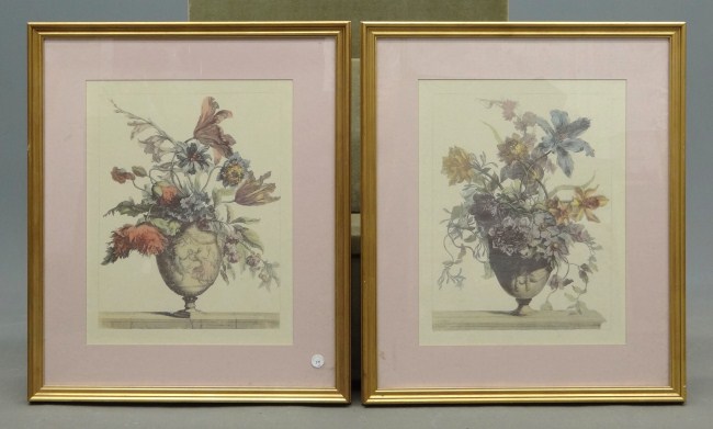 Pair floral prints. Sights 21'' x