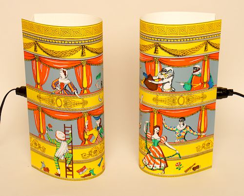 PAIR FORNASETTI TABLE LAMPS