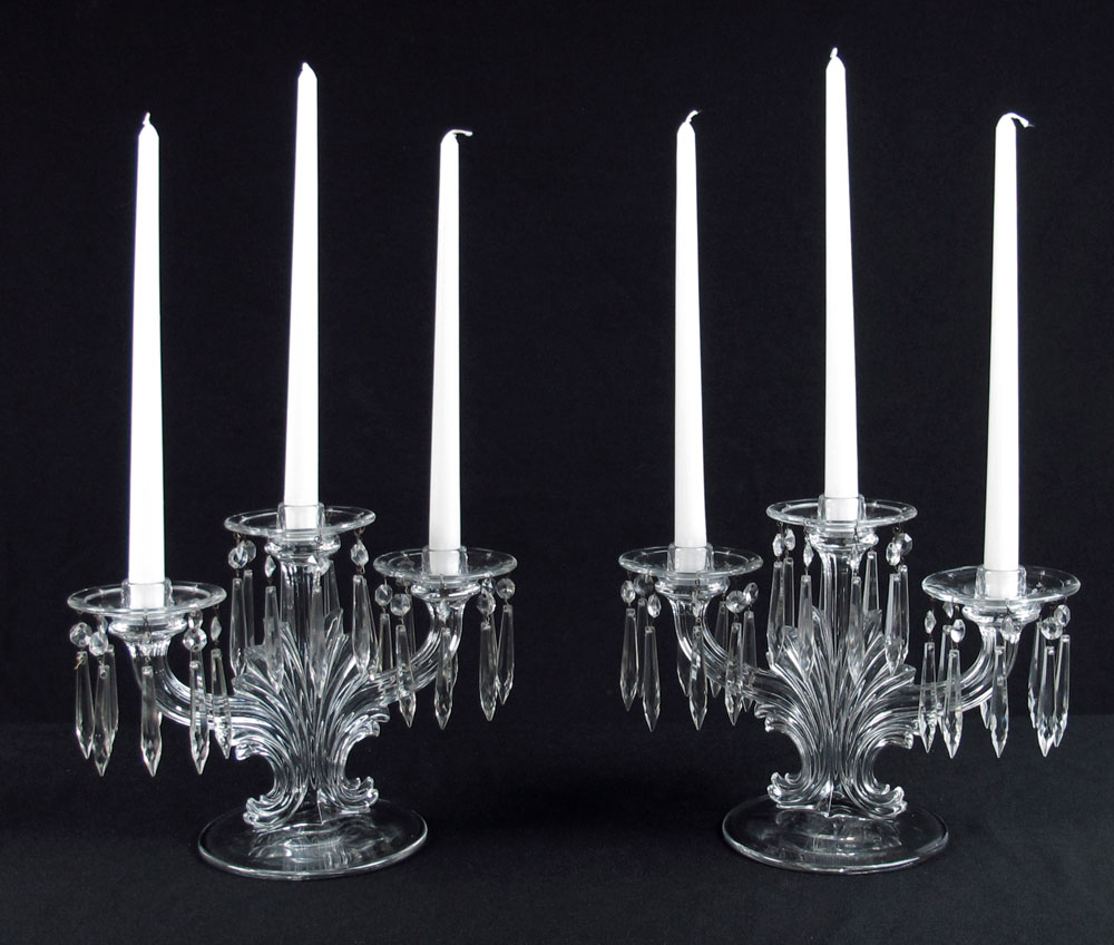 PAIR FOSTORIA BAROQUE CANDELABRA: 3