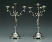 Pair four cup candelabra: each