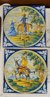 PAIR FOUR-PART SPANISH TILE PL