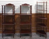PAIR FOUR-TIER ETAGERES AND FI