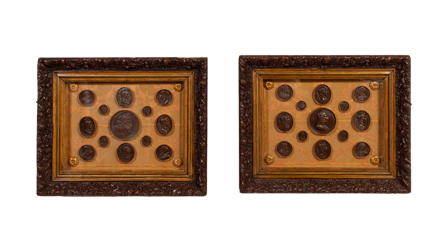 PAIR, FRAMED GRAND TOUR STYLE