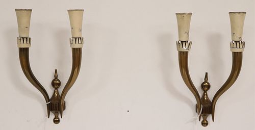 PAIR FRENCH 1940'S CREAM PAINTED
