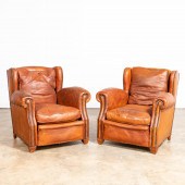 PAIR, FRENCH ART DECO BROWN LE