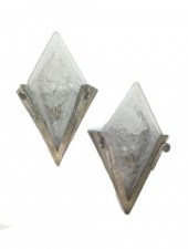 PAIR FRENCH ART DECO FROSTED A