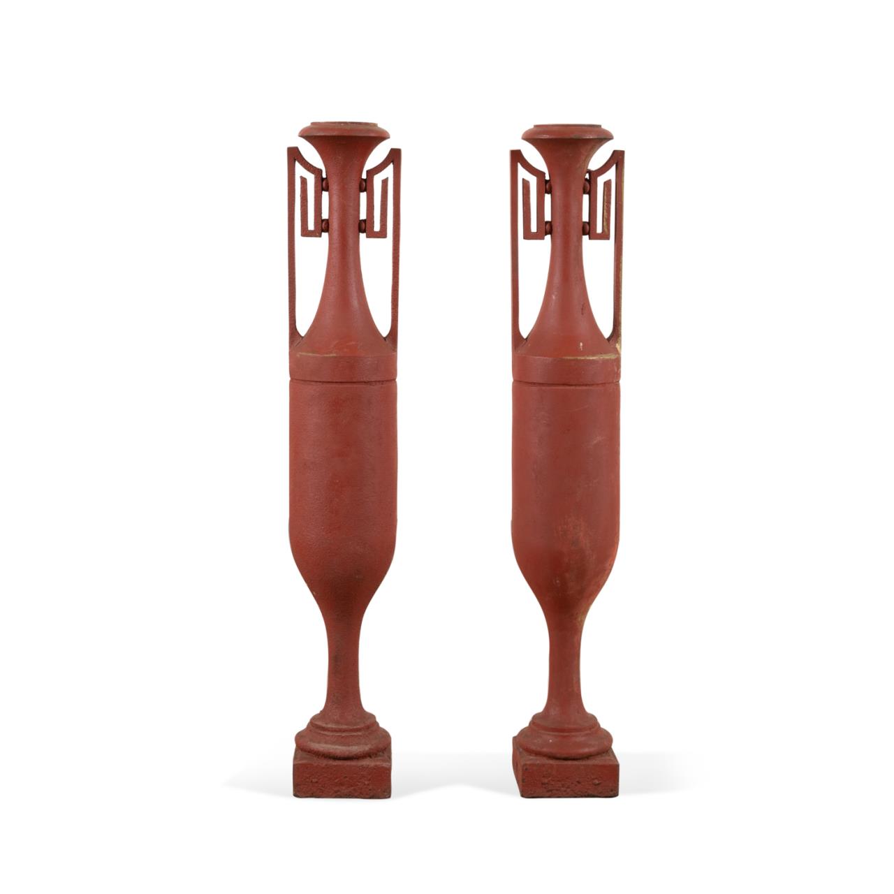 PAIR FRENCH ART DECO PAINTED CAST