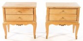 PAIR FRENCH BLONDE WOOD END TA