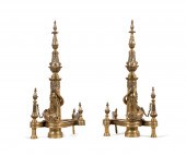 PAIR FRENCH BRASS BAROQUE REVI