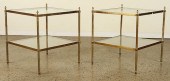 PAIR FRENCH BRONZE 2 TIERED GL