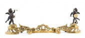 Pair French bronze chenets and