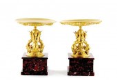 Pair French bronze-dore and ma