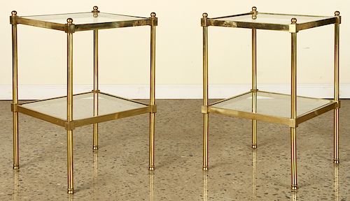 PAIR FRENCH BRONZE GLASS NIGHT