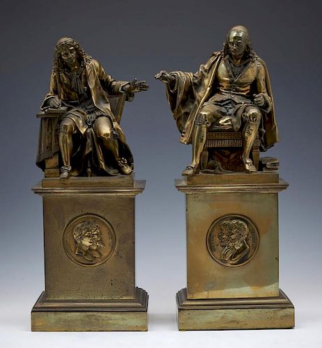 PAIR FRENCH BRONZE SCHOLARS AFTER
