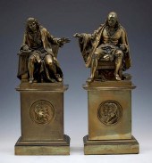 PAIR FRENCH BRONZE SCHOLARS AF