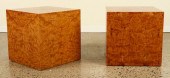 PAIR FRENCH BURL WALNUT CUBE F