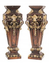 PAIR FRENCH CARVED AND PARCEL