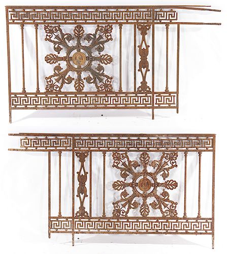 PAIR FRENCH CAST IRON PANELS