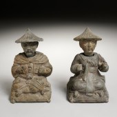 PAIR FRENCH CHINOISERIE SPELTE