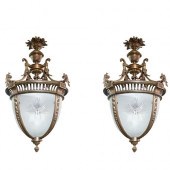 PAIR FRENCH DORE BRONZE & CUT