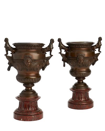 PAIR FRENCH EGYPTIAN REVIVAL BRONZE