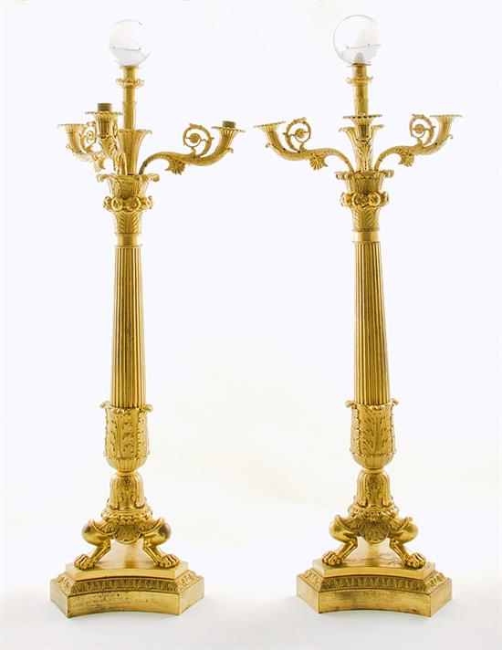Pair French Empire bronze dore