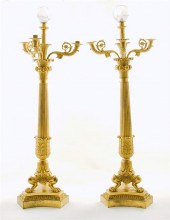 Pair French Empire bronze dore