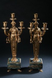 PAIR FRENCH EMPIRE-STYLE BRONZ