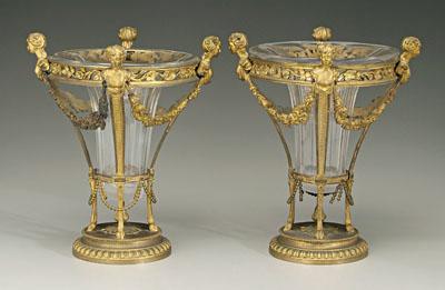 Pair French Empire vases: ormolu