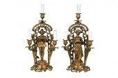 PAIR FRENCH GILT BRONZE CANDEL