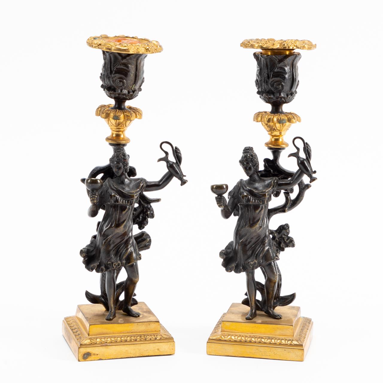 PAIR, FRENCH GILT BRONZE FIGURAL