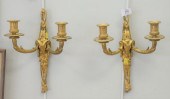 PAIR FRENCH GILT BRONZE SCONCE