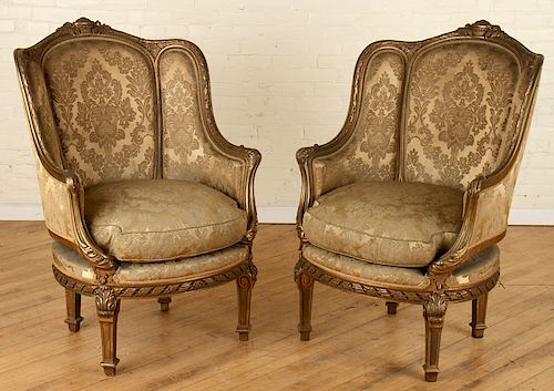 PAIR FRENCH LOUIS XVI GILT WOOD