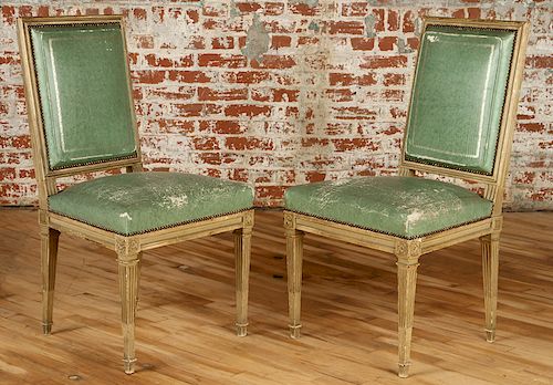 PAIR FRENCH LOUIS XVI SIDE CHAIRS